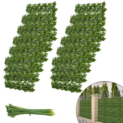 Produktbild von Fiqops Sichtschutzhecke Windschutz 1*3M Efeu Sichtschutz Balkonverkleidung Blätterzaun,Erdnussblatt