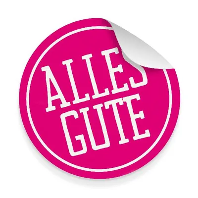 Produktbild von itenga 10x Aufkleber Sticker ALLES GUTE pink 9,5 cm Durchmesser