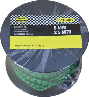 Produktbild von Expander Seil Ø6mm 25m grün/schwarz Gummiband auf Rolle Gepäcksicherung