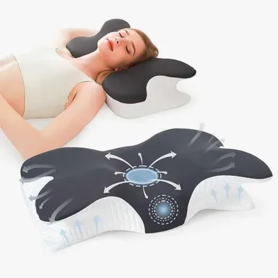Productafbeelding van Nekkussen 62 x 34 x 13 cm, memory foam, ergonomisch, orthopedisch, voor zijslapers