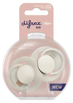 Productafbeelding van Difrax Lovi Fopspeen 18 maand Ivory/Coconut (2 stuk)