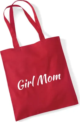 Produktbild von Huuraa Jutebeutel Girl Mom Schriftzug 10 Liter Classic Red Baumwolle Tasche Geschenkidee