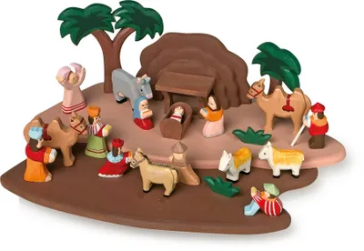 Produktbild von Small Foot Kinderkrippe aus Holz mit Figuren