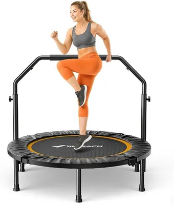 Obrázok produktu pre Mini trampolína – 102 cm / 122 cm, fitness trampolína, skladacia, maximálna nosnosť 150 kg, trampolína na cvičenie, tichá