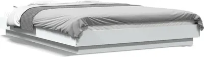 Obrázek produktu pro Maison Exclusive - Rám postele s LED osvětlením bílý 140 x 200 cm kompozitní dřevo