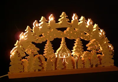 Produktbild von Original Erzgebirgischer Marken Schwibbogen Lichterbogen 50 x 31 cm S50-B_123