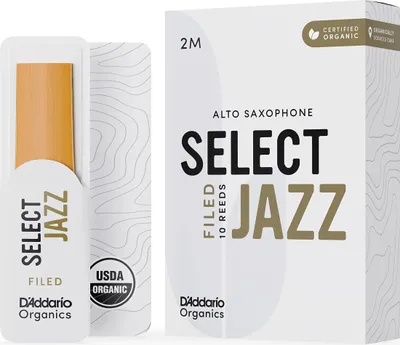 Image de D'Addario Organic Select Jazz Filed Alto Saxophone Anches - Tubes pour saxophone - 2 Moyens, paquet de 10