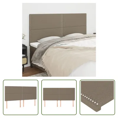 Produktbild von The Living Store Kopfteile 4 Stk. Taupe 100x5x78/88 cm Stoff