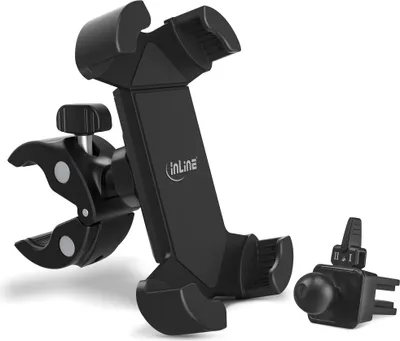 Produktbild von InLine One Click Easy 3 Drive & Ride Set, Handy/Smartphone, Navigator, Passive Halterung, Auto, Schwarz