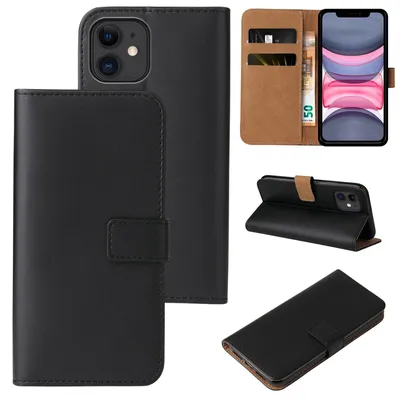 Produktbild von Handyhülle für Apple iPhone 11 Klapphülle Bookcase Flip Cover Hülle Handy Tasche Etui Farbe: Schwarz
