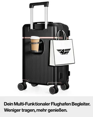 Produktbild von 4FLY Hartschalen-Reisekoffer Set 3-teilig (M/L/XL) aus Polycarbonat – mit TSA-Schloss, 4 Spinner-Doppelrollen und Aluminium-Teleskopgriff