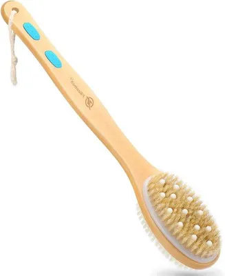 Immagine prodotto di Spazzola da doccia con manico lungo e rulli massaggianti, esfoliante, bifacciale