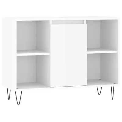 Image de vidaXL Armoire de salle de bain blanc brillant 80x33x60 cm Bois composite