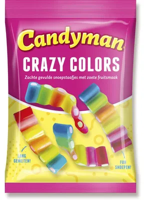 Produktbild von Candyman Crazy Colors Bonbons 180g – Bunte Fruchtige Süßigkeiten-Mischung