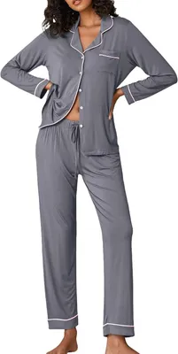 Immagine prodotto di Completo pigiama da donna in due pezzi, colore grigio, taglia M