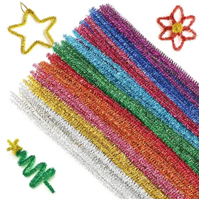 Chenilledraht 100 Stück, 30 cm, 10 Farben, Basteldraht