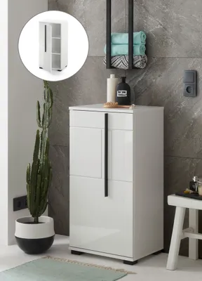 Produktbild von Badezimmer Unterschrank CHARLESTON-61 in Hochglanz weiß, B/H/T: ca. 45/87/35 cm
