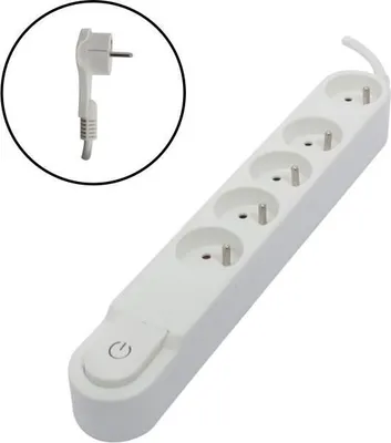 Produktbild von Chacon 47511, 1,5 m, Drinnen, Weiß, 5 AC-Ausgänge, 16 A, 100 mm