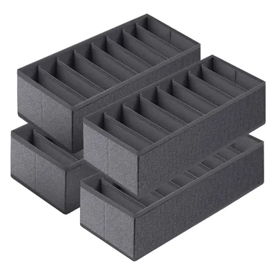 Zdjęcie produktu dla Zestaw pojemników do przechowywania z włókniny – składany organizer do szuflad szafy i szafy na ubrania, 4 szt., 22 × 51 × 11 cm