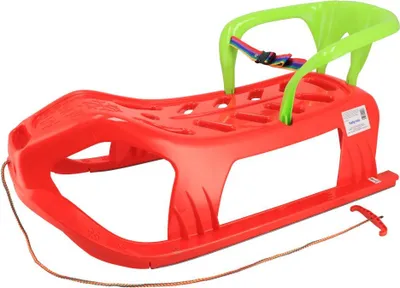Produktbild von Kunststoffschlitten mit Rückenlehne Baby Mix SNOW STAR rot