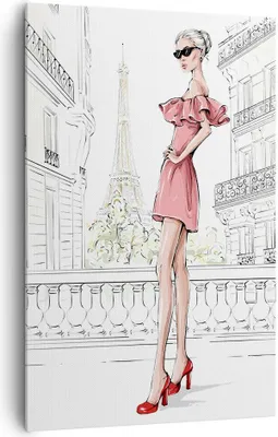 Produktbild von Bild auf Leinwand - Leinwandbild - Einteilig - Paris Turm Eiffel - 80x120cm - Wand Bild - Wanddeko - Wandbilder - Leinwanddruck - Wanddekoration - Leinwand bilder - Wandbild - PA80x120-5164
