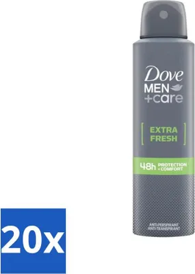 Produktbild von Dove Men+Care – Extra Fresh – Deospray – Antitranspirant – 150 ml - Vorteilspack - 20 Stücke
