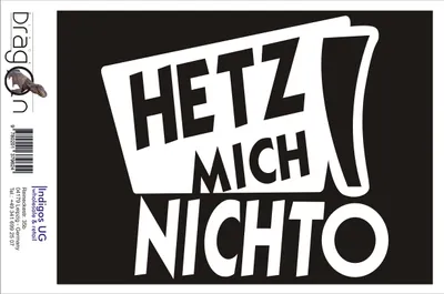 Produktbild von Aufkleber / Autoaufkleber - JDM / Die cut / Auto / OEM - hetz! mich nicht - 120X110 mm silber - Heckscheibe / Heckscheibenaufkleber