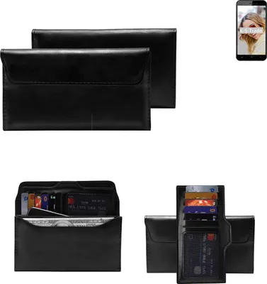 Produktbild von K-S-Trade Handy Hülle kompatibel mit HomTom HT16S Schutz Hülle Tasche Schutz Case Handytasche Kunstleder schwarz, 1x