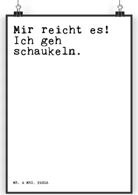 Produktbild von Mr. & Mrs. Panda Bild Mir reicht es! Ich... DIN A4 - Weiß - Geschenk, Neuanfang, Neustart, Spruch, Sprüche Weisheiten Zitate Lustig Weisheit Worte, wanddeko, Zitat