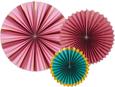 Image de Éventail Déco Imprimé 43/35/26cm/3p. Bordeaux