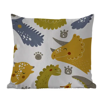 Produktbild von MuchoWow® Outdoor Kissen - Dinosaurier - Schnittmuster - Jungen - Dino - Kinder - 50x50 cm - Wetterfest - Lounge Kissen - Komfortabel - Kissen mit Bild