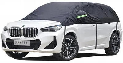 Productafbeelding van Autohoes Halve Waterdichte Bescherming - Zwart Polyester - Universele Pasvorm - Voor SUV En Wagon - Winter Sneeuwbestendig