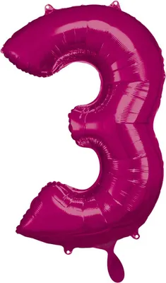 Produktbild von Amscan 9907281 Foil Balloon Number 3