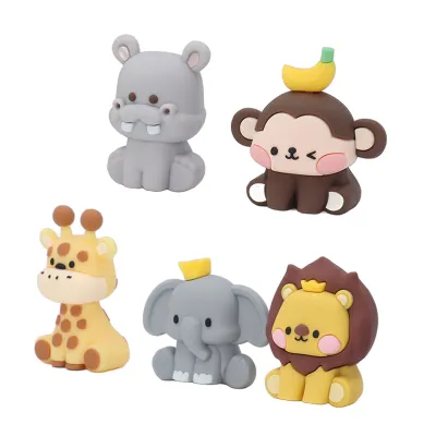 Imagen del producto de Decoraciones para pasteles con temática de animales de la selva, adornos para pasteles con animales de safari, figuras decorativas de animales de la selva para pasteles, adorables decoraciones de animales de la selva para pasteles, decoración de pasteles con temática de safari, decoración de pasteles con animales de la selva