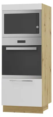 Produktbild von Backofenschrank KVANTUM Vollauszug 60cm Korpus- & Frontfarbe wählbar (Q-D5AA/60/154),weiß matt,eiche artisan