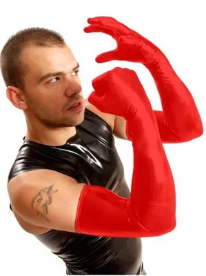 Imagen del producto de Guantes de cuero rojos, talla M