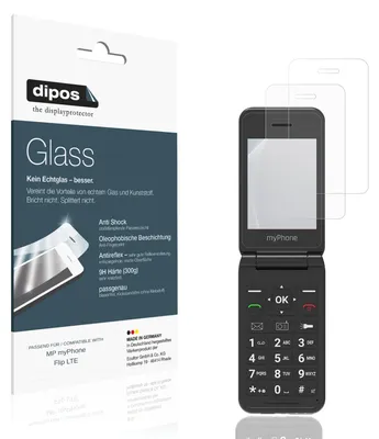 Produktbild von 2x Schutzfolie für MP myPhone Flip LTE matt - Anti-Shock 9H Folie dipos Glass Kunststoffglas