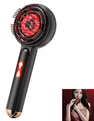 Produktbild von 3-in-1 Elektrischer Kopfmassagegeräte, Haarbürste, Kopfhaut Massagebürste, Rotlicht Haarmassagebürste, 3 Modi, Ölspender für Haare, 360° Knetmassage