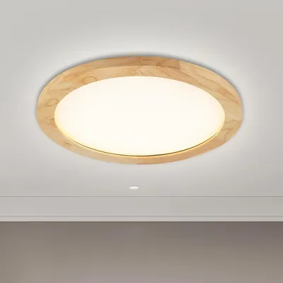 Produktbild von home24 LED-Deckenleuchte - Eisen - Weiß / Holzoptik