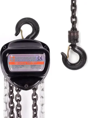 Produktbild von 1T Kettenzug handseilwinde, Vollverzinkte Kette, ölfrei, 1000Kg Tragkraft Flaschenzug Seilzug Hebezug Ratschenzug, 3m Kette, Kettenblockaufzug