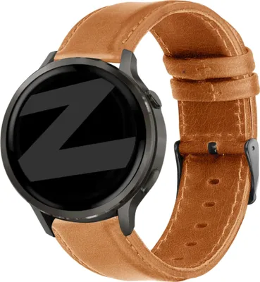 Produktbild von Bandz Lederband 'Classic' (22mm) - Geeignet für Garmin Vivoactive 4 / Garmin Venu 2 / Garmin Venu 3 / Garmin Forerunner 255 / Garmin Forerunner 265 / Garmin Forerunner 570 - 47mm / Garmin Venu 4 - 45mm - Braun