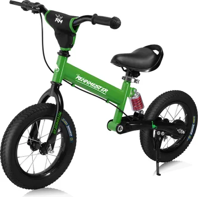 Image de Rennmeister Draisienne pour enfants Hauteur réglable Frein Volant 2 à 5 ans Vélo 12 pouces Pneus Vélo d'apprentissage Vélo Vert