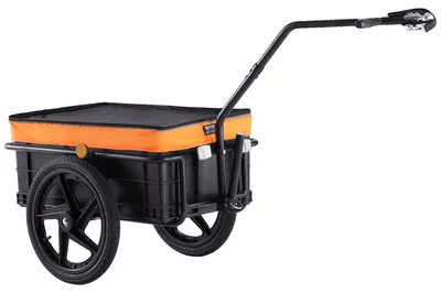Image de Remorque à vélo VEVOR, capacité de charge de 40 kg, remorque de transport, pliable et compacte à ranger, avec attelage universel, housse imperméable, roues de 40,6 cm, convient pour les roues de vélo de 640-711 mm