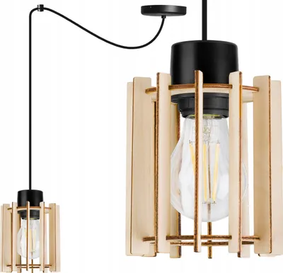 Produktbild von Moderne Led-Deckenhängelampe Aus Holz