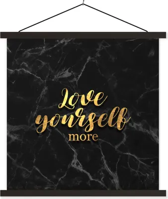 Produktbild von MuchoWow® Textilposter Zitate - Liebe - Gold - Marmor 40x40 cm mit schwarzem Rahmen - Fotos