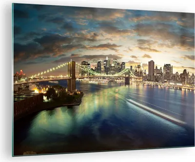 Produktbild von Bilder auf glas - Amerika Architektur New York - 70x50cm - Glasbilder - Wandbilder - Kunstdruck - zum Aufhängen bereit - Wanddekoration aus Glas - Glas Bilder - Wandbild auf Glas - GAA70x50-0226
