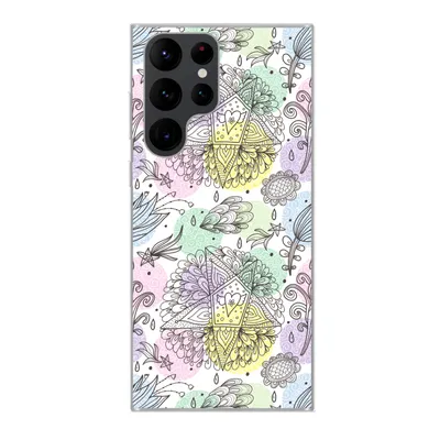 Produktbild von MuchoWow® Handyhülle Schutzhülle Hülle für Samsung Galaxy S22 Ultra Mädchen - Blumen - Sterne - Muster - Mädchen - Kinder - Kinder Silikon Softcase Handy Hülle - Abbildung