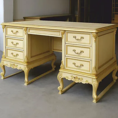 Produktbild von Casa Padrino Luxus Barock Schreibtisch Creme / Gold 180 cm - Büro Möbel - Italy