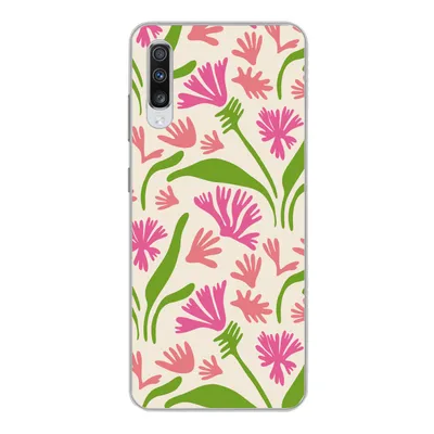 Produktbild von MuchoWow® Handyhülle Schutzhülle Hülle für Samsung Galaxy A70 Blume - Muster - Blatt Silikon Softcase Handy Hülle - Schutzhaube