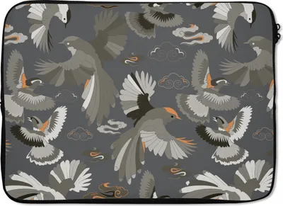 Produktbild von MuchoWow® Laptop Hülle 13 Zoll Vogel - Muster - Wolken Laptoptasche - Laptophülle - Sleeve - Rundumschutz